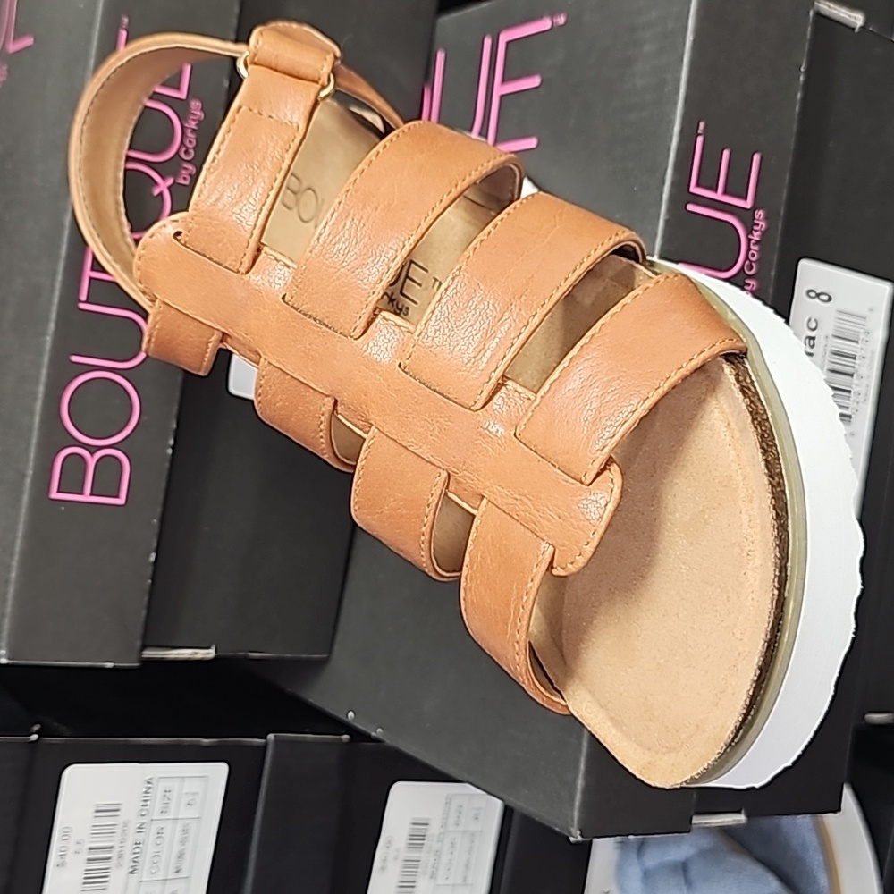 Corkys Tan Gladiator Sandals with Buckle Closures - Picture 3 of 3